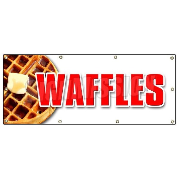 Signmission Waffles Banner Heavy Duty 13 Oz Vinyl with Grommets Single Sided - B-72 WAFFLES