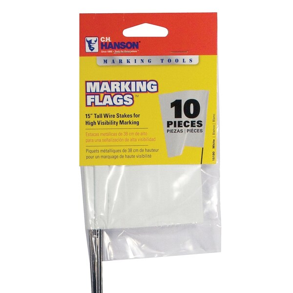 C.H. Hanson C.H. Hanson 15 in. White Marking Flags Polyvinyl 10 pk - 15180