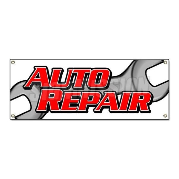Signmission AUTO REPAIR BANNER SIGN car shop mechanic tools signs brakes shocks - B-AUTO REPAIR