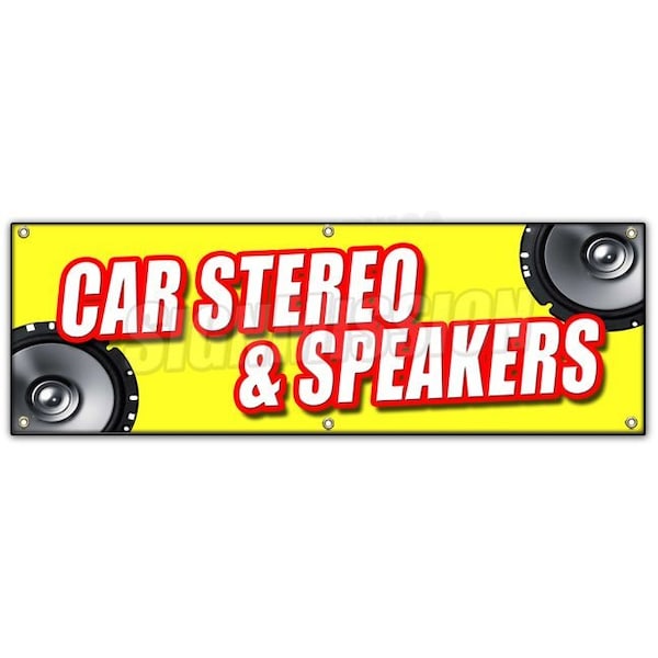 Signmission CAR STEREO & SPEAKERS BANNER SIGN mp3 installation service amplifers - B-72 CAR STEREO & SPEAKERS