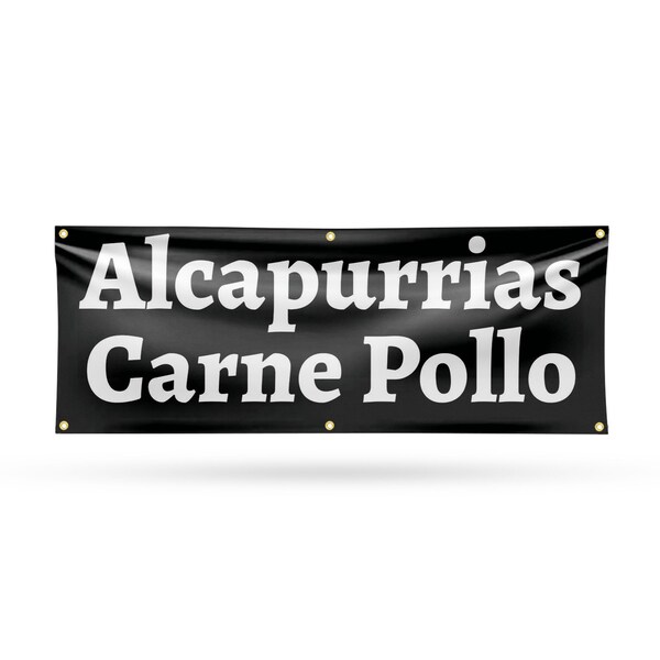 Signmission Alcapurrias Carne Pollo, 24 Inch x 72 Inch, Vinyl Banner - B-72-30457