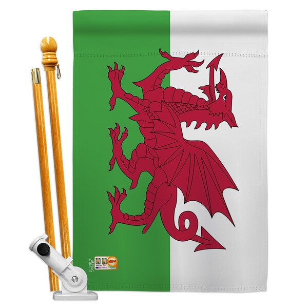Cosa 28 x 40 in. Wales Flags of the World Nationality Impressions Decorative Vertical House Flag Set - CO4120322