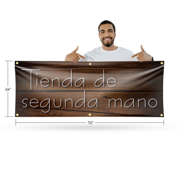 Signmission Tienda de Segunda Mano, 24 Inch x 72 Inch, Vinyl Banner - B-72-30890