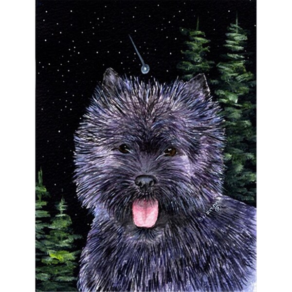 Patioplus Starry Night Cairn Terrier Flag - Garden Size; 11 x 15 in. - PA246531