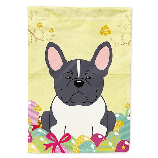 Carolines Treasures Easter Eggs French Bulldog Black White Garden Size Flag - BB6012GF