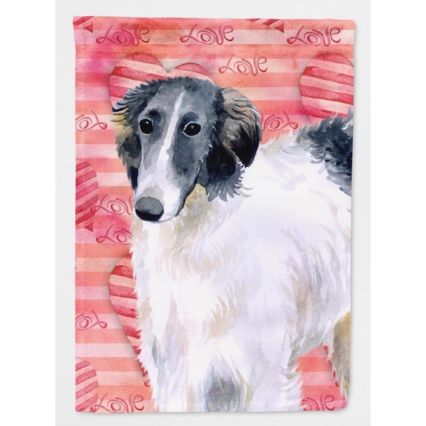 Carolines Treasures Borzoi Love Flag Canvas - House Size - BB9759CHF