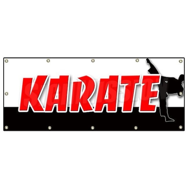 Signmission KARATE BANNER SIGN martial art defense school lessons jiu-jitsu - B-120 KARATE