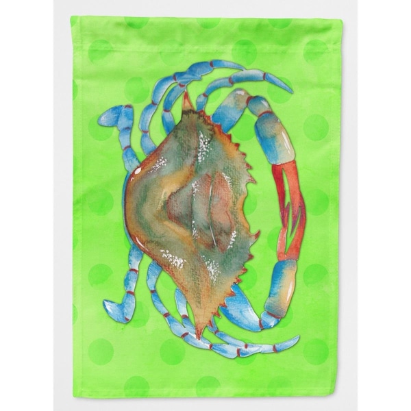 Carolines Treasures Blue Crab Green Polkadot Flag, Garden Size - BB8245GF