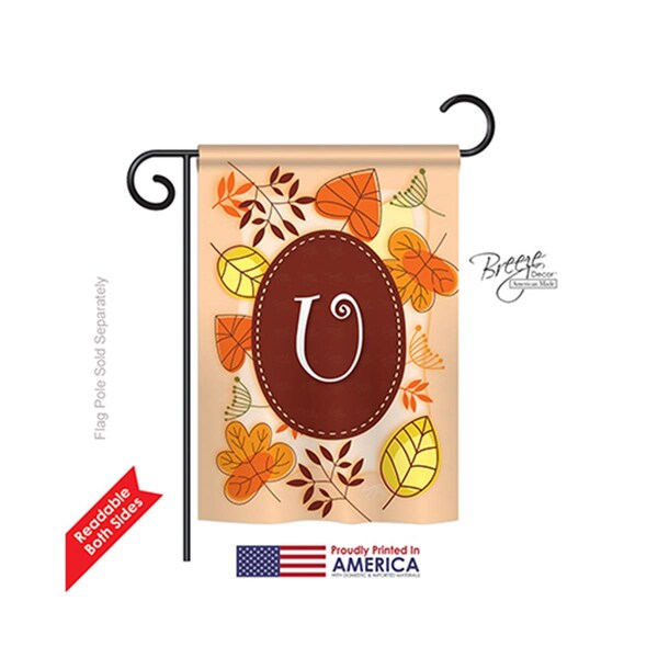 Gardencontrol 80047 Autumn U Monogram 2-Sided Impression Garden Flag 13 x 18.5 in. - GA4080515