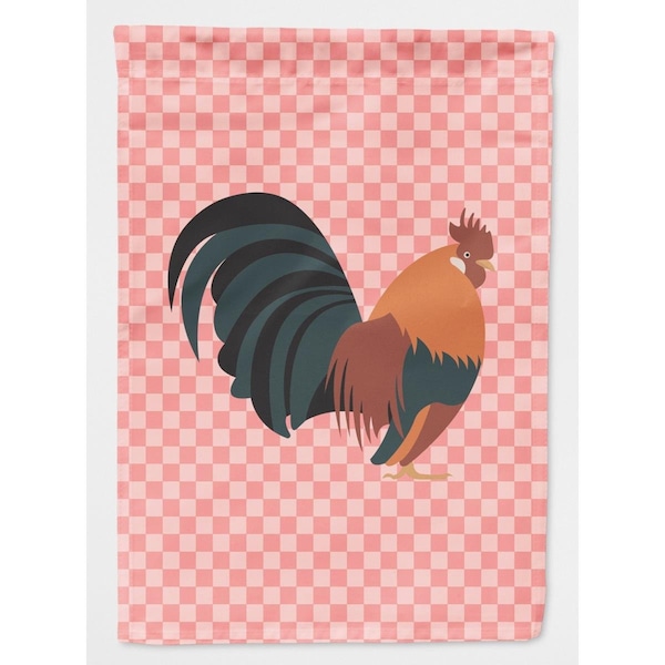 Patioplus Dutch Bantam Chicken Pink Check Garden Flag - PA627926