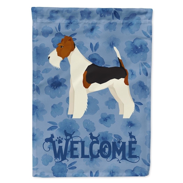 Carolines Treasures 11 x 0.01 x 15 in. Fox Terrier Welcome Flag Garden Size - CK6242GF