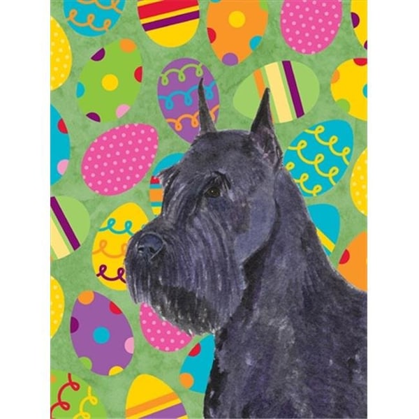 Carolines Treasures Carolines Treasures SS4868CHF 28 x 40 In. Schnauzer Easter Eggstravaganza Flag Canvas; House Size - SS4868CHF