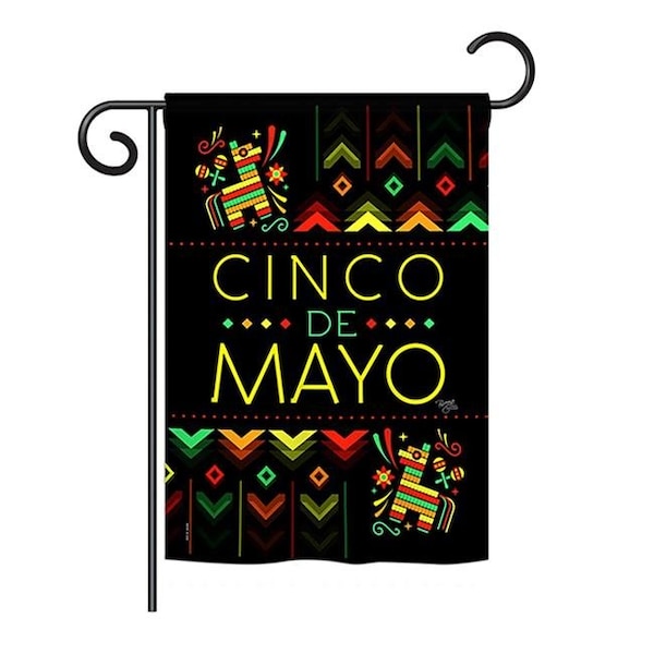 Gardencontrol G165129-BO Serape Cinco De Mayo Country & Primitive Southwest Impressions Decorative Vertical 13 x 18.5 in. Double Sided Garden Flag - GA1485967