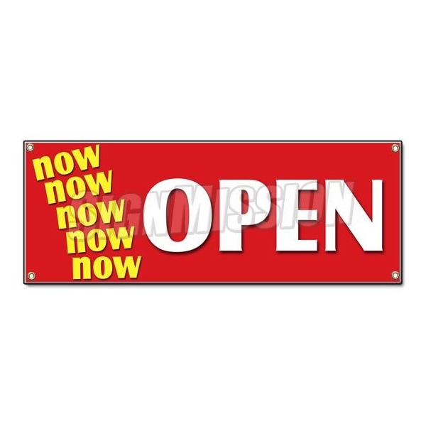 Signmission NOW OPEN BANNER SIGN grand opening new store for business shop sale new location - B-NOW OPEN