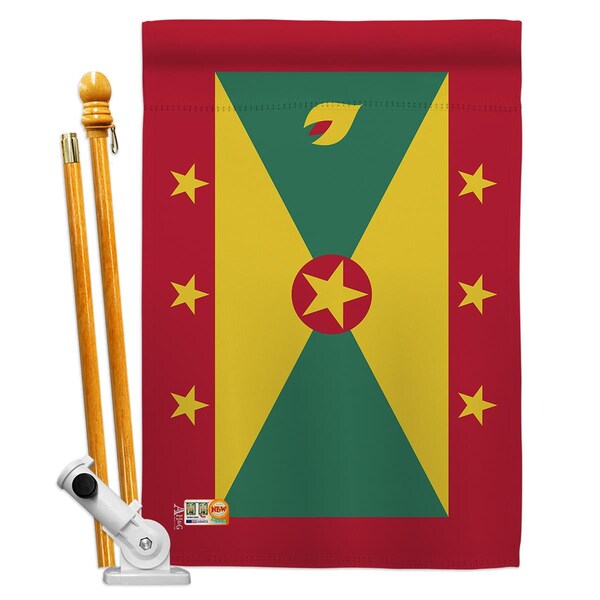 Cosa 28 x 40 in. Grenada Flags of the World Nationality Impressions Decorative Vertical House Flag Set - CO4132783