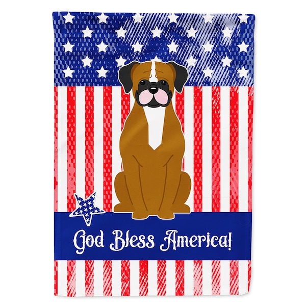 Carolines Treasures Patriotic USA Flashy Fawn Boxer Garden Size Flag - BB3111GF