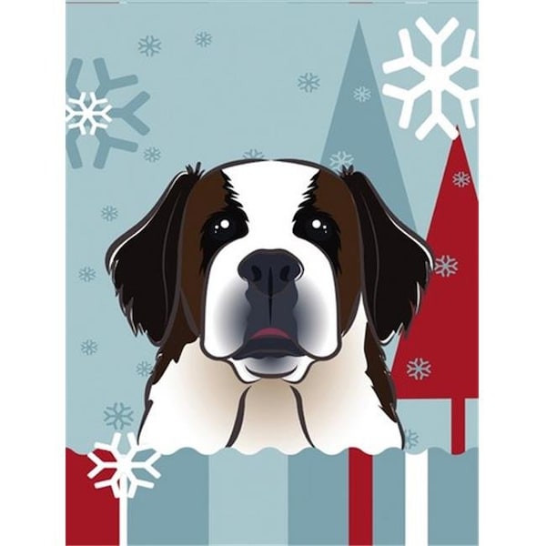 Patioplus Winter Holiday Saint Bernard Flag Garden Size - PA760474