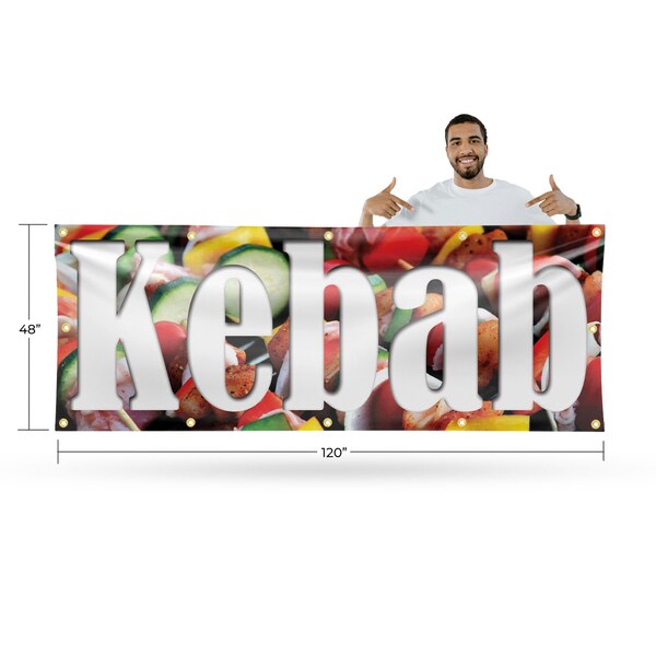 Signmission Kebab, 48 Inch x 120 Inch, Vinyl Banner - B-120-30716