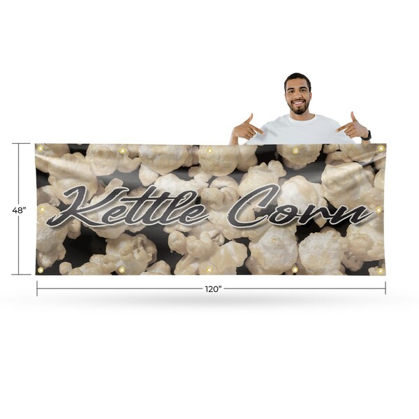 Signmission Kettle Corn, 48 Inch x 120 Inch, Vinyl Banner - B-120-30717