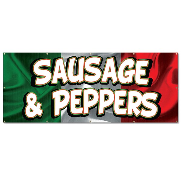 Signmission Sausage And Peppers, 48 Inch, Banner - B-120-30422