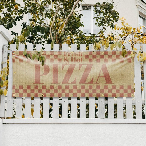 Signmission Fresh & Hot Pizza, 48 Inch x 120 Inch, Vinyl Banner - B-120-30651