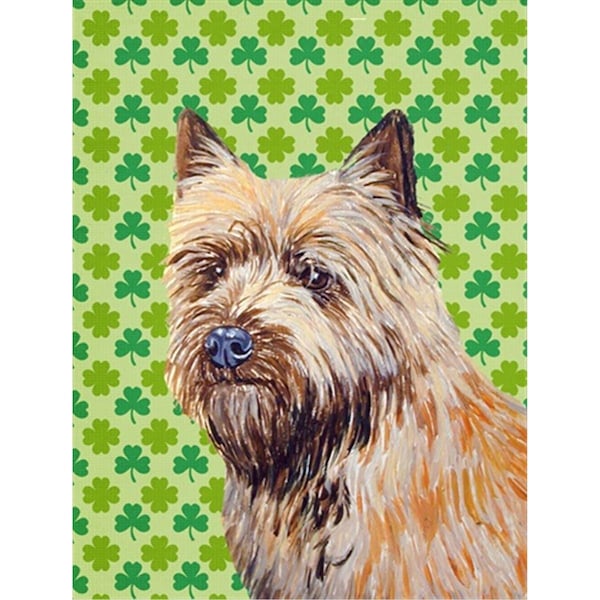 Patioplus Cairn Terrier St. Patricks Day Shamrock Portrait Flag Garden Size - PA245817