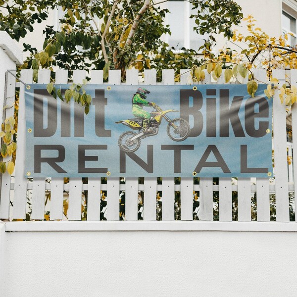 Signmission Dirt Bike Rental, 36 Inch x 96 Inch, Vinyl Banner - B-96-30545