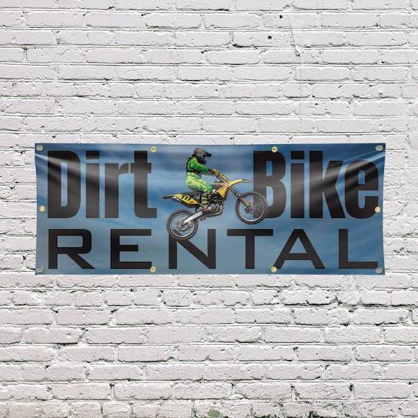 Signmission Dirt Bike Rental, 36 Inch x 96 Inch, Vinyl Banner - B-96-30545