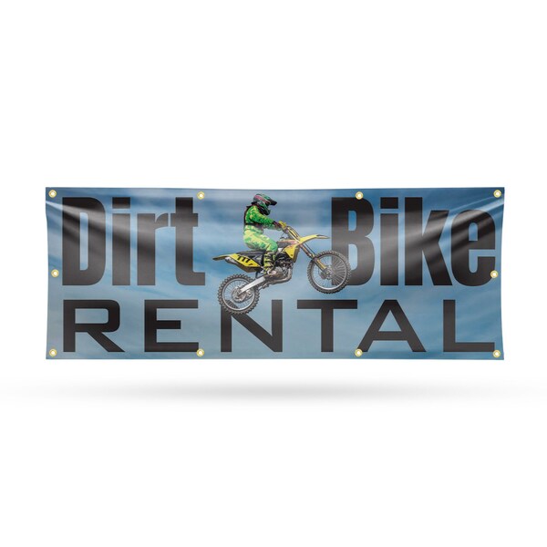 Signmission Dirt Bike Rental, 36 Inch x 96 Inch, Vinyl Banner - B-96-30545