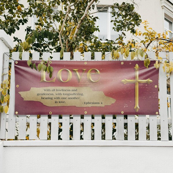 Signmission Jesus Love, 48 Inch x 120 Inch, Vinyl Banner - B-120-30708
