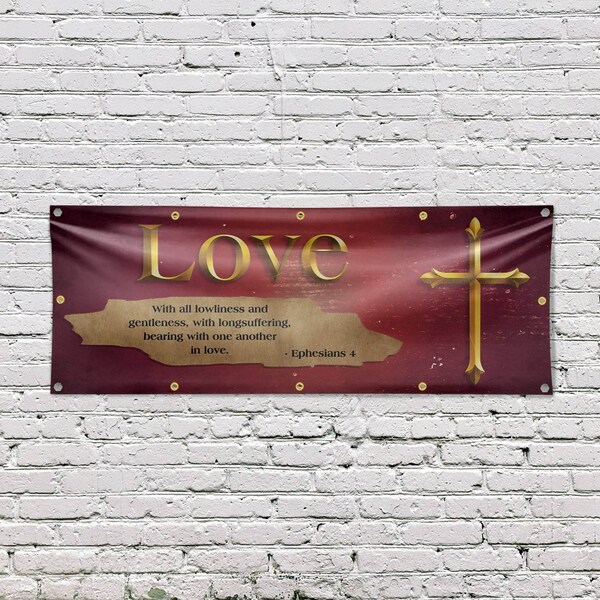 Signmission Jesus Love, 48 Inch x 120 Inch, Vinyl Banner - B-120-30708