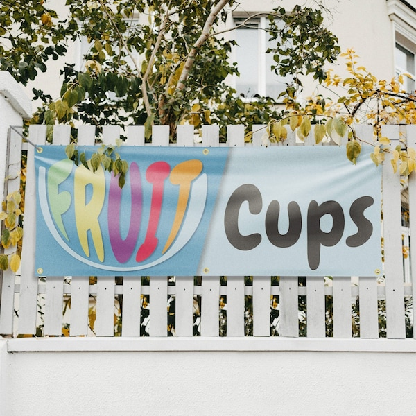 Signmission Fruit Cups, 24 Inch x 72 Inch, Vinyl Banner - B-72-30663