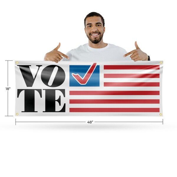 Signmission Vote, 18 Inch x 48 Inch, Vinyl Banner - B-30918