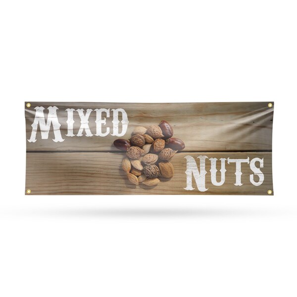 Signmission Mixed Nuts, 18 Inch x 48 Inch, Vinyl Banner - B-30741