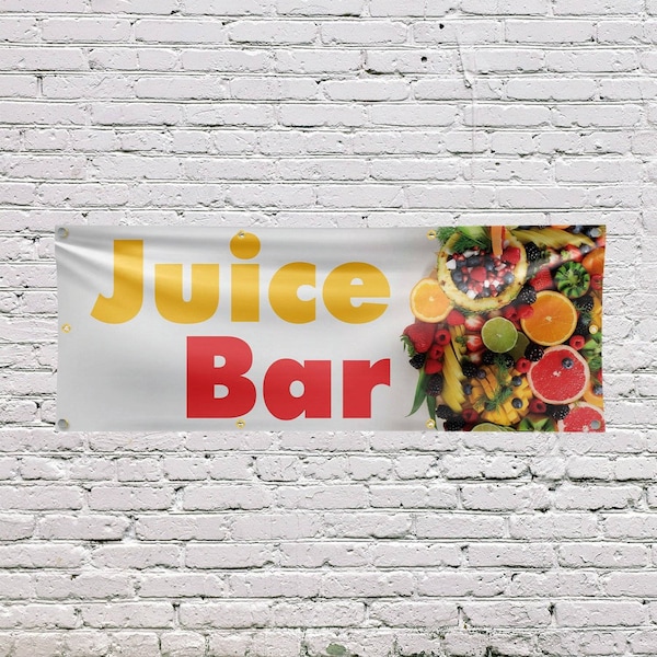 Signmission Juice Bar, 36 Inch x 96 Inch, Vinyl Banner - B-96-30715