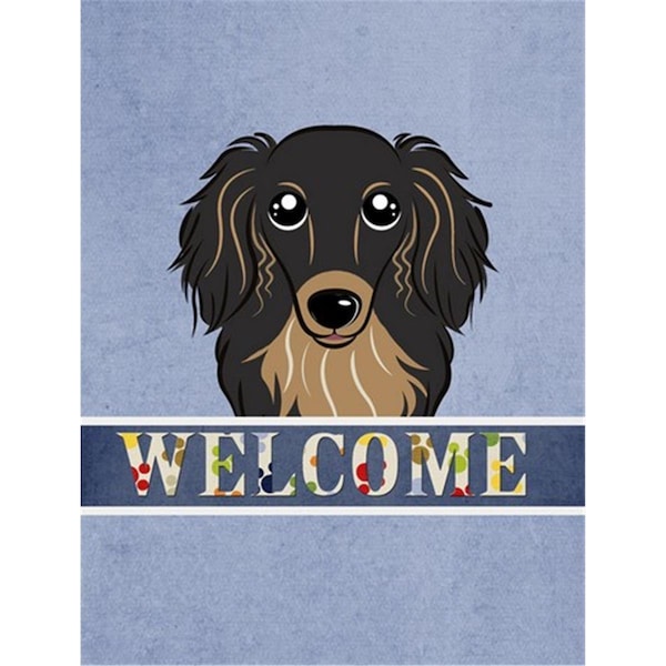 Carolines Treasures Longhair Black And Tan Dachshund Welcome Flag Garden Size - BB1399GF