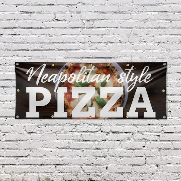Signmission Neapolitan Pizza, 48 Inch x 120 Inch, Vinyl Banner - B-120-30749