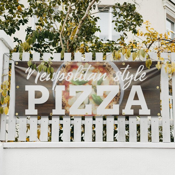 Signmission Neapolitan Pizza, 48 Inch x 120 Inch, Vinyl Banner - B-120-30749