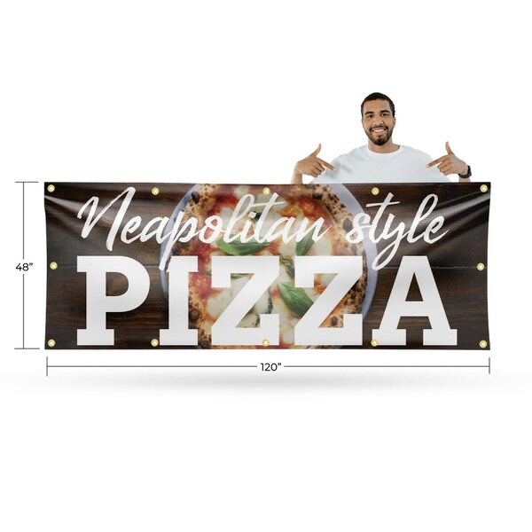 Signmission Neapolitan Pizza, 48 Inch x 120 Inch, Vinyl Banner - B-120-30749