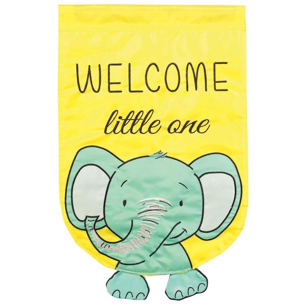 Dicksons 13 x 18 in Double Applique Precious Little One Burlap Garden Flag - FLAG2072