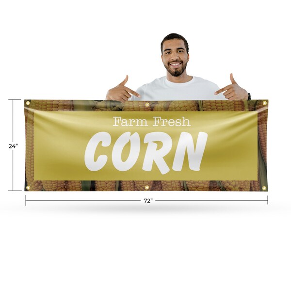 Signmission Farm Fresh Corn, 24 Inch x 72 Inch, Vinyl Banner - B-72-30589