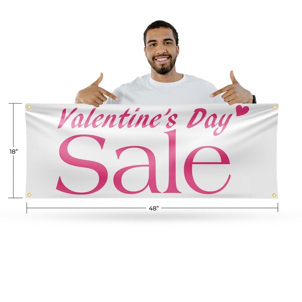 Signmission Valentines Day Sale, 18 Inch x 48 Inch, Vinyl Banner - B-30905