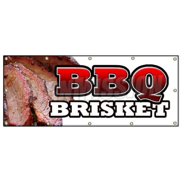 Signmission BBQ BRISKET BANNER SIGN slow cooked texas north carolina pork beef good - B-120 BBQ BRISKET