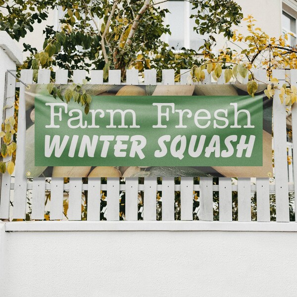Signmission Farm Fresh Winter Squash, 18 Inch x 48 Inch, Vinyl Banner - B-30621