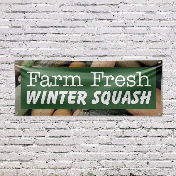 Signmission Farm Fresh Winter Squash, 18 Inch x 48 Inch, Vinyl Banner - B-30621