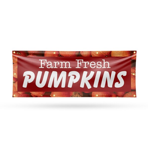 Signmission Farm Fresh Pumpkins, 36 Inch x 96 Inch, Vinyl Banner - B-96-30612