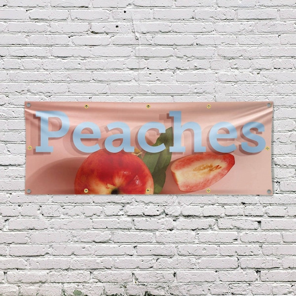 Signmission Peaches, 48 Inch x 120 Inch, Vinyl Banner - B-120-30782