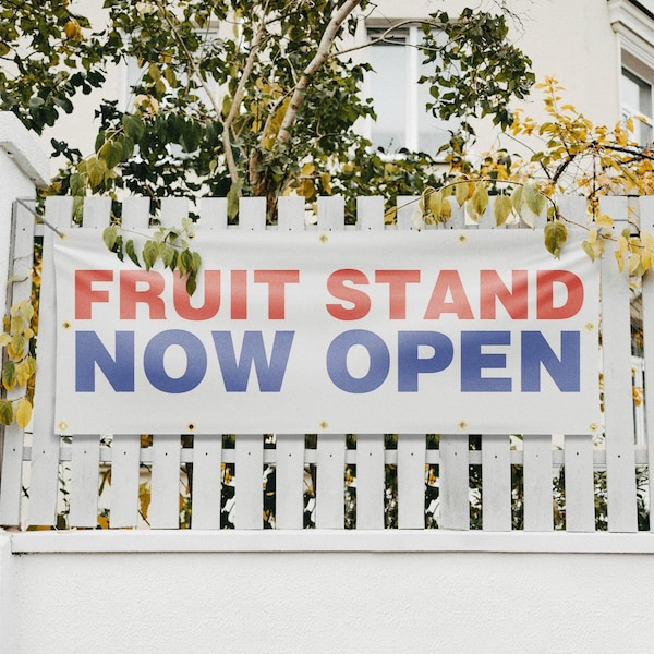 Signmission Fruit Stand Now Open, 48 Inch x 120 Inch, Vinyl Banner - B-120-30664
