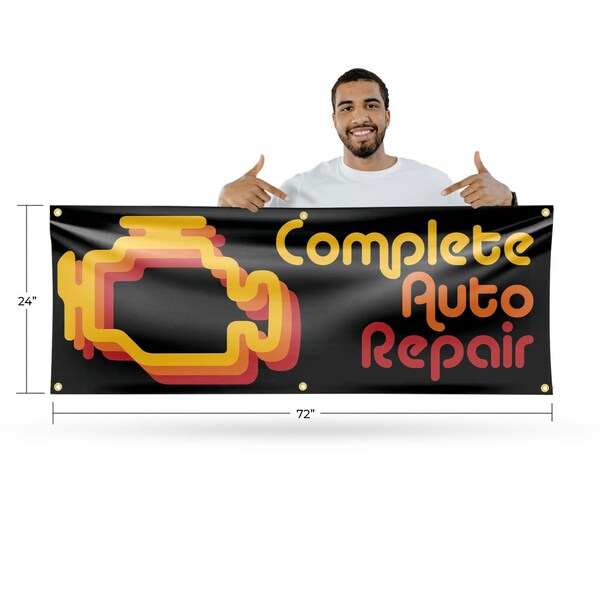 Signmission Complete Auto Repair, 24 Inch x 72 Inch, Vinyl Banner - B-72-30524