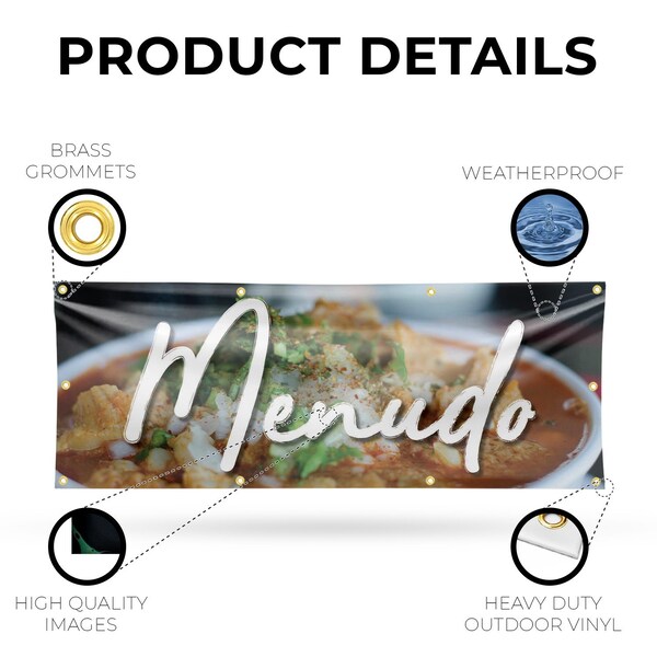 Signmission Menudo, 36 Inch x 96 Inch, Vinyl Banner - B-96-30737